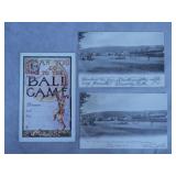 3pc Antique Sports Themed US Postcards Lot