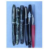 6pc Vintage Fountain Pens Lot
