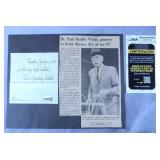 Paul Dudley White Cut Signature-JSA COA