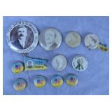 Antique Pennsylvania Political Pins & Mirror Lot
