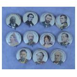 11pc 1896 American Pepsin Gum Premium Pins Lot