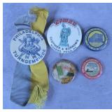 5pc Antique Philadelphia Related Pins Lot