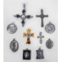 Vintage Religious Silver Crucifix & Medals