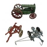 Cast Iron Tractor and Implements