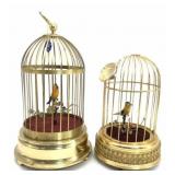 2 Mechanical Singing Bird in Cage, Non Working