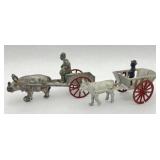 Vintage Kenton Rhino Wagon & Hubley Ox Cart