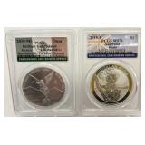 (2) 1oz .999 Silver Coins