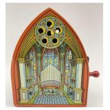 J Chein Tin Litho Crank Cathedral Organ