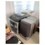 Audiovox Stereo System with Speakers & Two Fax Machines