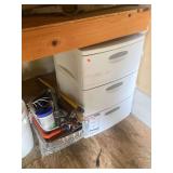 Plastic Storage Drawers with Painting Supplies