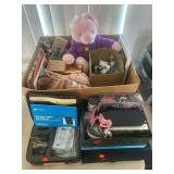 Assorted Box Lot with Medical Device, Books, Glassware, Teddy Bear and More