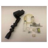 Scope and precision sight in trigger pull
