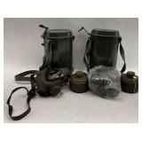 Military Gas Mask with Canister and Filters