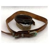 Sterling Buckle Leather Belts