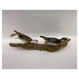 Mounted Wood Ducks on Driftwood