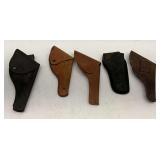 Lot of 5 Leather Gun Holsters