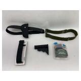 Firearm Accessories Lot - Holsters, Belt, Stock