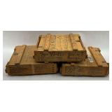 Set of 3 Wooden Ammunition Shipping Crates