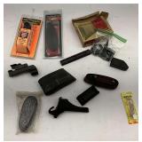 Firearm Parts and Accessories Lot - Recoil Pads, Scope Mounts, Brushes, and More