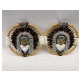 Pair of Native American Chief Dream Catchers