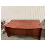 Wood Veneer Executive Desk with Grommets