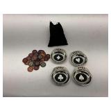 Poker Chip Set with Card Suit Holders