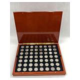 Complete 56 State Quarters Collection Wood Case