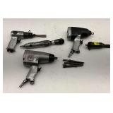 Assorted Pneumatic Air Tools - Impact Wrenches, Air Hammer, Ratchet