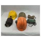 Lot of Hard Hats and Goggles