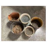Five Buckets of Assorted Nails