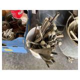 Bucket of Assorted Metal Hardware Parts