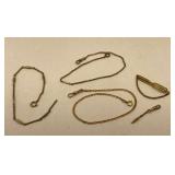 Group of Watch Chains and Tie Clip