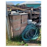 Mixed Lot of Building Materials: Bricks, Concrete, Rock