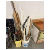 Mixed Lot of Building Materials: Wood, Metal, and Plastic
