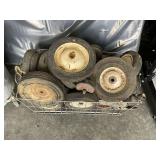 Assorted Wheels and Tires on Hubs