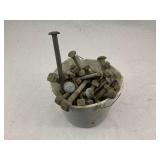 Bucket of Assorted Bolts and Hardware