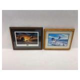 Framed Terry Redlin Prints - Evening Surprise & Combine Flushing