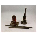 Two Hydraulic Bottle Jacks with Handle