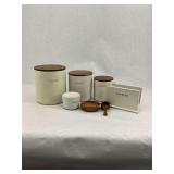 Ceramic Canister Set with Wood Lids