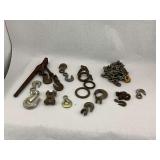 Assorted Load Binders, Chains, Hooks, and Rings