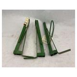 Three John Deere Row Crop Wide Series Safety Light Brackets
