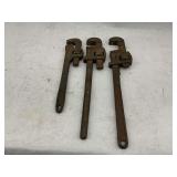 Lot of 3 Pipe Wrenches