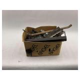 Box of Assorted Metal Brackets and Hardware