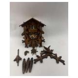 Cuckoo Clock with Squirrels and Bird Decoration