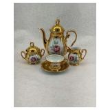 Eschenbach Bavaria Floral Gold Trim Tea Set