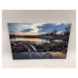 Signed Nathan Satran Sunset River Scene Aluminum Print