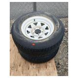 Pair of Trailer Tires and Wheels