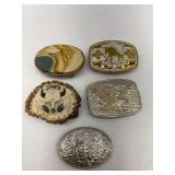 Collection of Five Western Style Belt Buckles