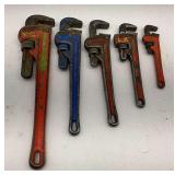 Lot of Pipe Wrenches - Various Sizes