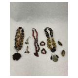 Three Stone Chip Necklace and Earring Sets